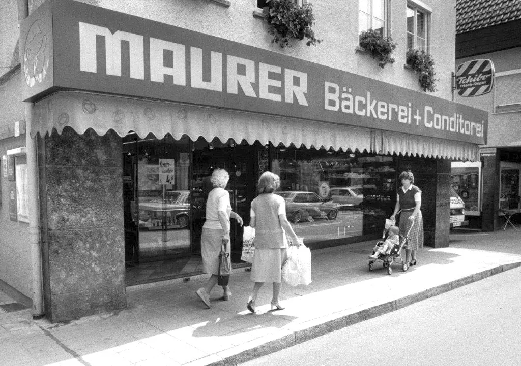 Bäckerei Maurer in der Winnender Marktstraße in den 1970er Jahren