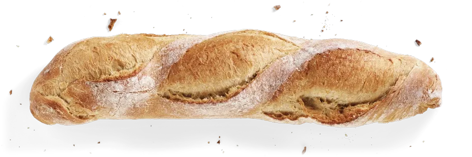 Bauernbaguette, freigestellt von oben