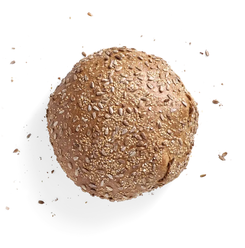Dinkel-Emmer-Brot, freigestellt von oben