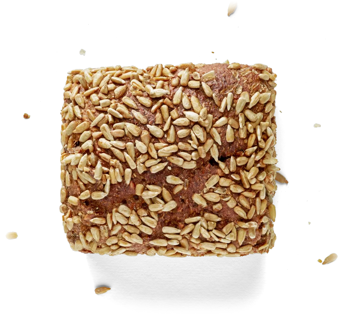 Dinkelwürfel, freigestellt von oben