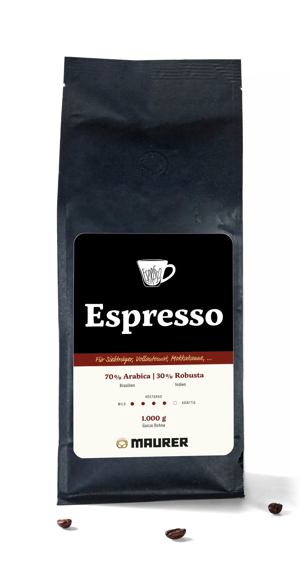 Espresso, freigestellt von oben