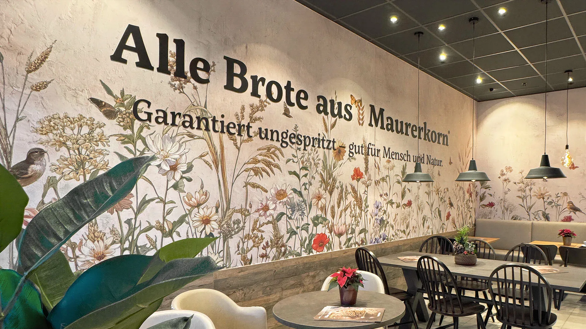 Blick in das Bäckerei-Café Fellbach – im REWE