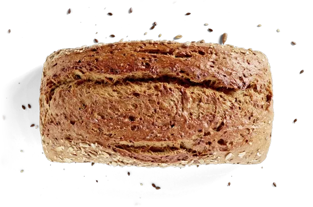 Frischkornbrot, freigestellt von oben