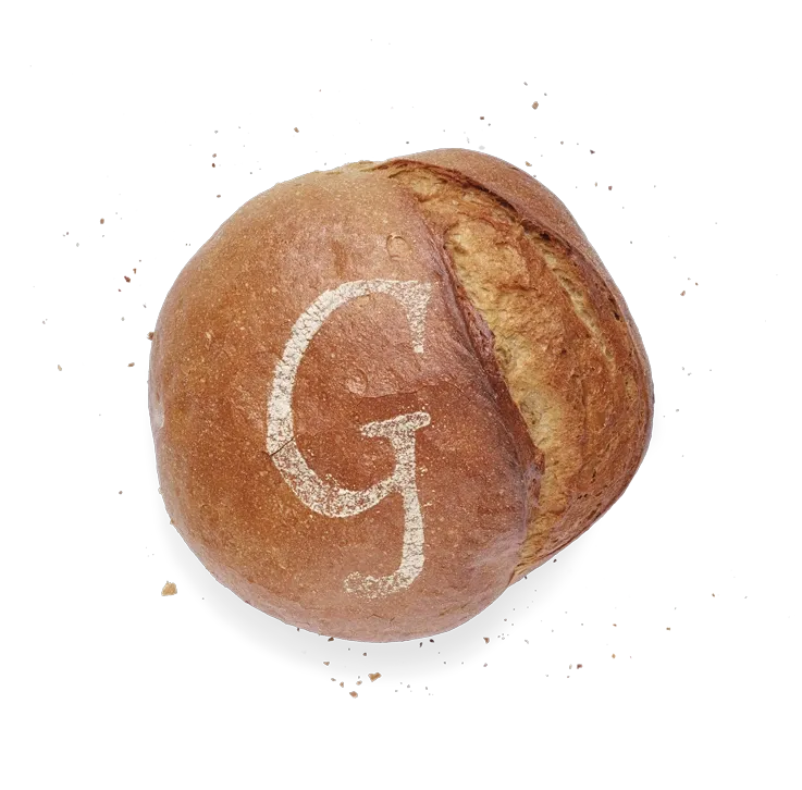 Gottlobs Steinofenbrot, freigestellt von oben