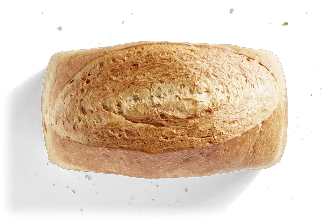 Kapselbrot, freigestellt von oben