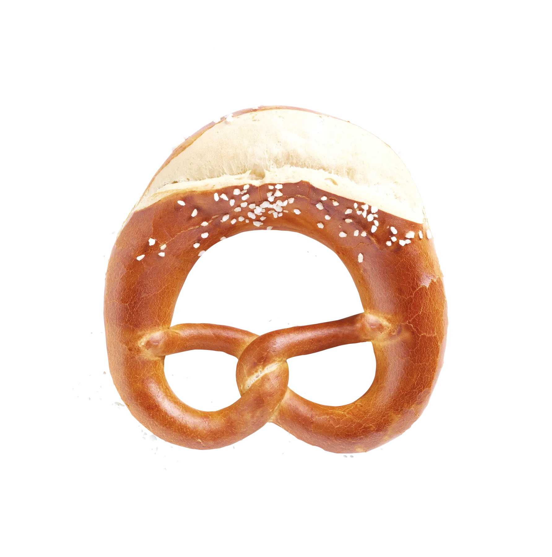 Laugenbrezel, freigestellt von oben
