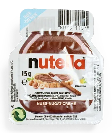 Nutella, freigestellt von oben