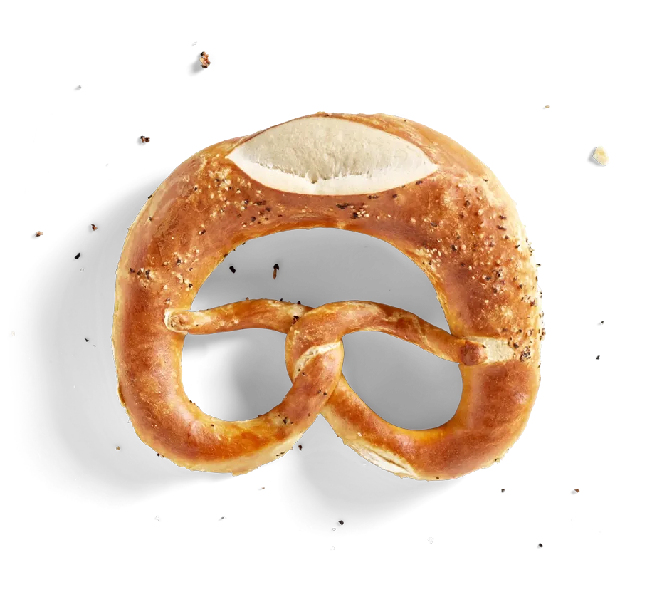 Pfefferbrezel, freigestellt von oben