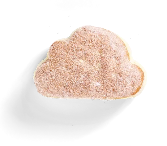 Gezeichnetes Schaf mit einem Gebäckstück als Wolle, aus Gebäck gelegt