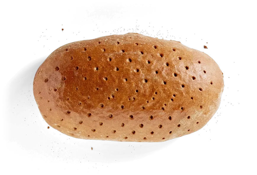 Roggenmischbrot, freigestellt von oben
