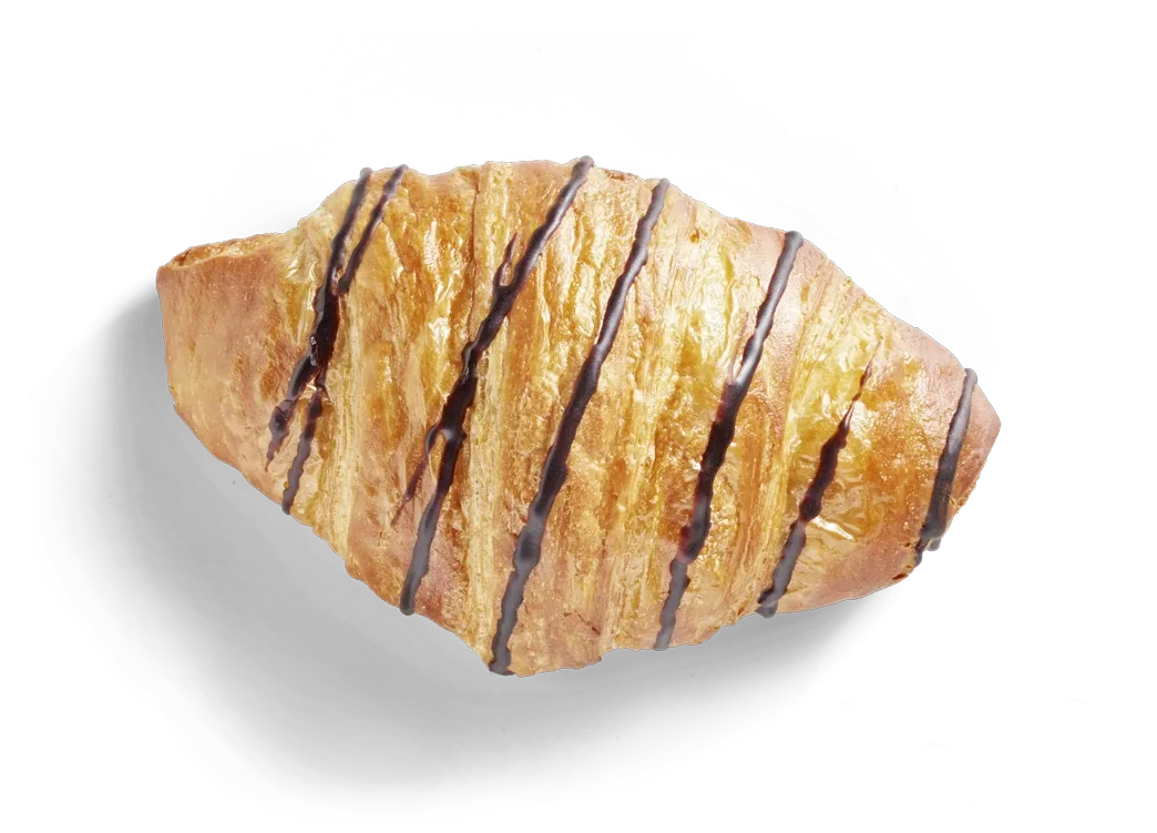 Schokocroissant, freigestellt von oben