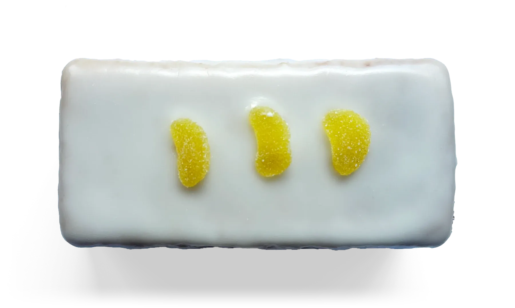 Sizilianischer Zitronenkuchen, freigestellt von oben